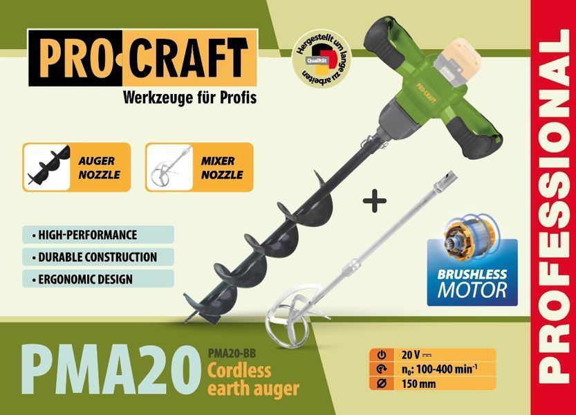 Бур акумуляторний Procraft Universal PMA20 з додатковою насадкою міксер (без АКБ) 032020 фото