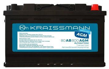 Автомобильный аккумулятор KRAISSMANN 80 AB 800 AGM 9007003 фото