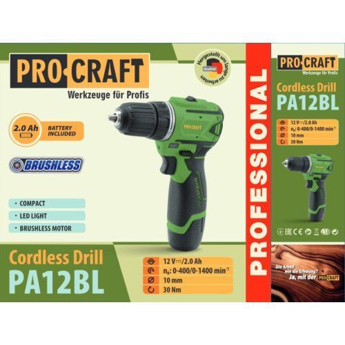 Шуруповерт Procraft PA12BL (з 1 акб та зп) 000126 фото Шуруповерт Procraft PA12BL (з 1 акб та зп) 000126 фото