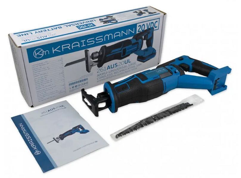 Комплект KRAISSMANN 20UL (угловая шлифмашина, ударный шуруповерт, сабельная пила, АКБ 2000 мАч, АКБ 4000 мАч, 7207002 фото