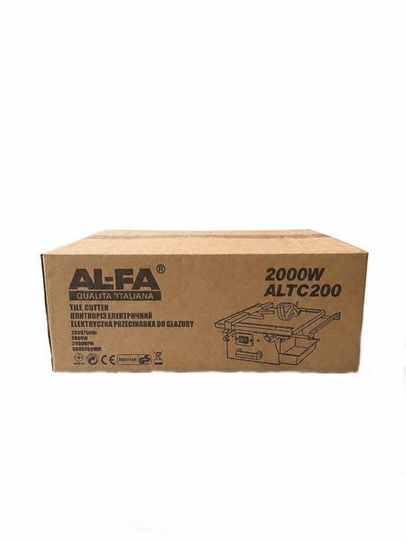 Плиткоріз електричний ALFA ALTC200, 2000 Вт, диск 200&times;25,4 мм, різання до 38 мм, кут 0&ndash;45&deg; 7133926 фото