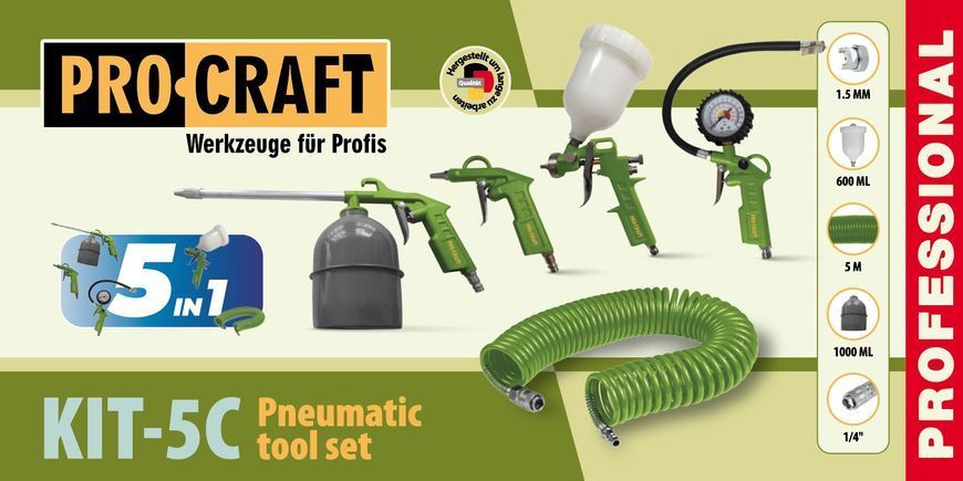 Набор пневматического инструмента Procraft KIT-5C (5 в 1) 800050 фото