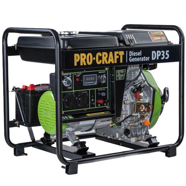 Дизельный генератор Procraft DP35 3.3 кВт, электростарт, однофазный 035100 фото