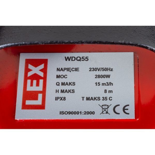 Насос фекальний чавун LEX WQD 0,55 2800 Вт 1054010223 фото