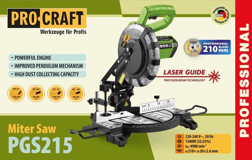 Торцювальна пила PRO-CRAFT PGS215 000215 фото