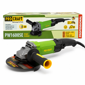 Кутова шліфмашина Procraft PW-1600 SE, 1100 Вт, 150 мм, регулювання та стабілізація обертів 016006 фото