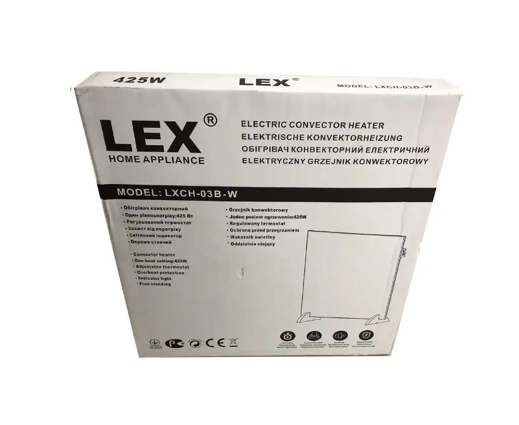 Електричний конвекторний обігрівач LEX LXCH-03B-W (425 Вт) 17120526 фото