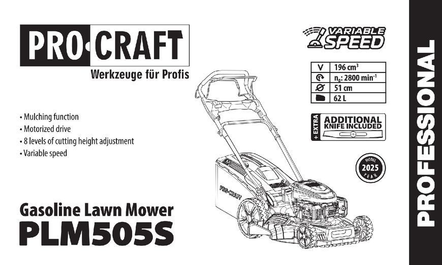 Газонокосилка бензиновая Procraft PLM505 005055 фото