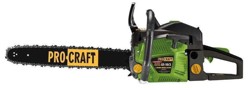 Бензопила цепная PROCRAFT GS-50/2 (ина + цепь 45, шина + цепь 40) NEW 600502 фото