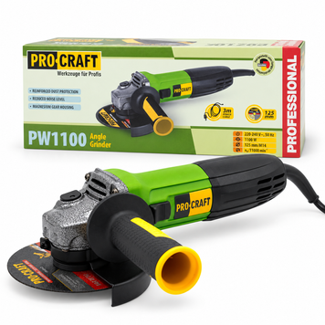 Кутова шліфувальна машина Procraft PW-1100, 1100 Вт, диск 125 мм 001100 фото