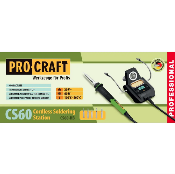 Аккумуляторная паяльная станция Procraft CS60 (без АКБ и ЗУ) 030600 фото