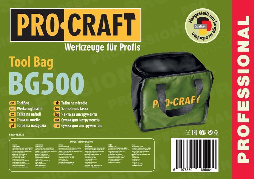 Сумка для інструментів Procraft BG500 UNIVERSAL 005004 фото Сумка для інструментів Procraft BG500 UNIVERSAL 005004 фото