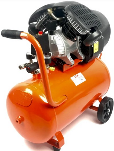 Компресор 2-поршневий LEX LXC50V 50 л, 3.3 кВт, 8 Бар, 220 В (прямий привід) 27051154 фото