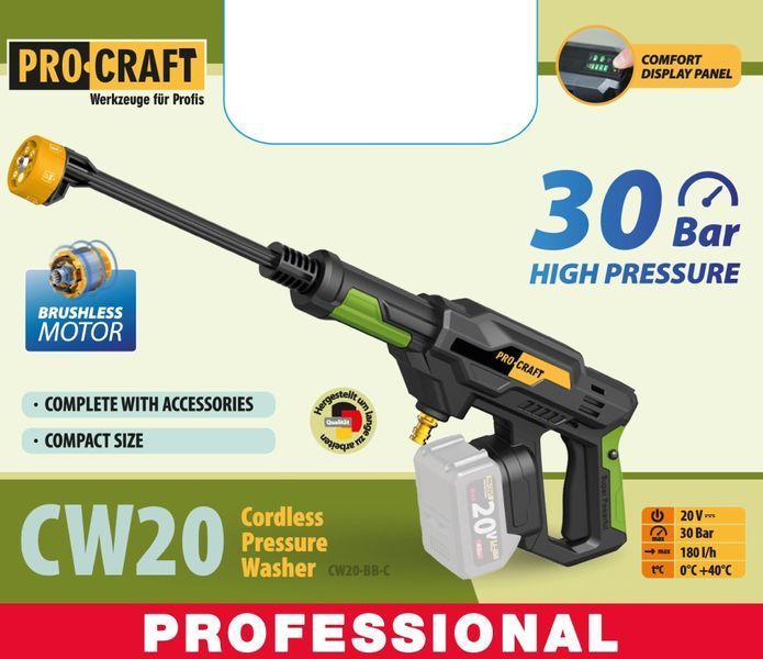 Мойка аккумуляторная Procraft CW20 UNIVERSAL (без АКБ и зар. устройств) КЕЙС 030267 фото