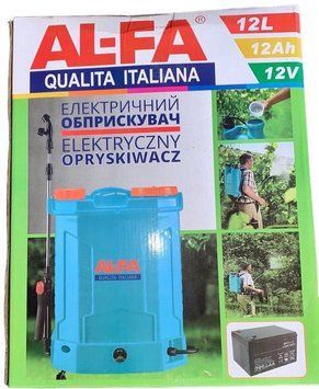 Аккумуляторный опрыскиватель Al-Fa AES12 12L 12Ah 12V Li-ion (5 насадок+трубочка из нержавейки) 1454260424 фото