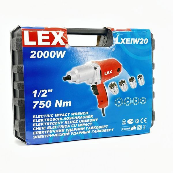 Электрический ударный гайковерт LEX 2000W (LXEIW20) насадка (17,19,21,23) 1359080424 фото
