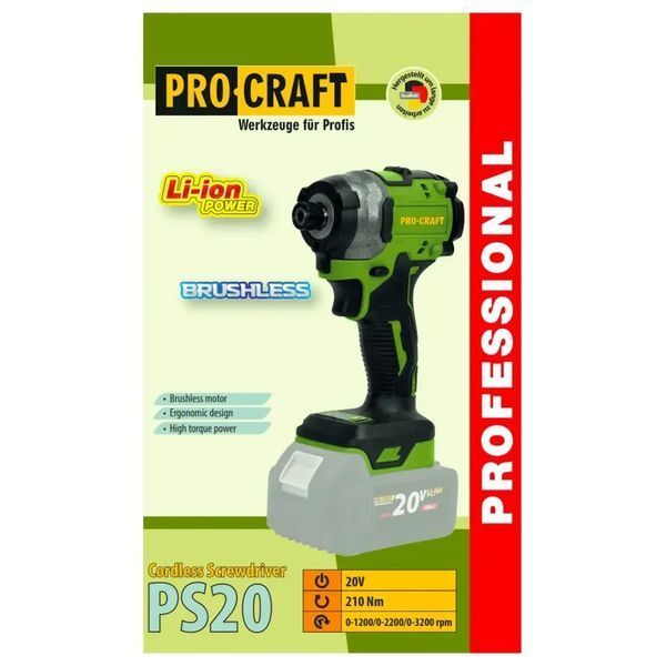 Аккумуляторный винтоверт Procraft PS20 (Без АКБ и ЗУ) 032013 фото Аккумуляторный винтоверт Procraft PS20 (Без АКБ и ЗУ) 032013 фото