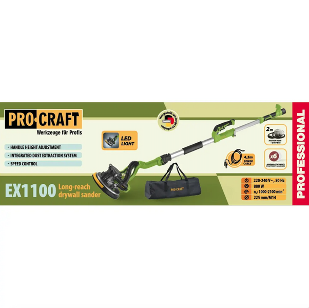 Машина шліфувальна для стін і стелі Procraft EX1100 001101 фото Машина шліфувальна для стін і стелі Procraft EX1100 001101 фото