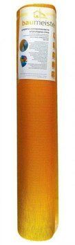 Армуюча скловолоконна сітка BAUMEISTER 160AA (1*50 м, 160 г/м2) ORANGE Посилен 7031004 фото