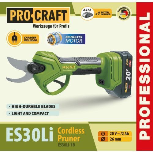 Аккумуляторный секатор Procraft ES30Li (с 1 акб) 030306 фото