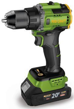 Шуруповерт акумуляторний PRO-CRAFT PA18LiH Universal 20V 2Ah, безщітковий, ударний, патрон 13 мм 001822 фото