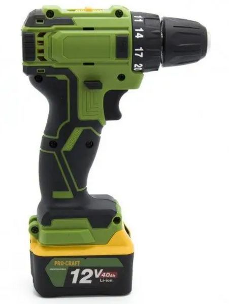 Шуруповерт акум. PRO-CRAFT РА-18 BL (4 А/час) BRUSHLESS (без щітковий) дві батареї 000184 фото