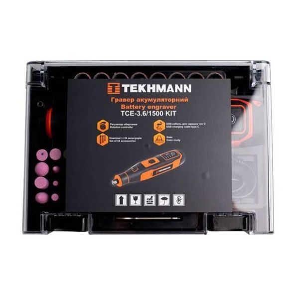 Гравер акумуляторний Tekhmann TCE-3.6/1500 KIT 873401 фото