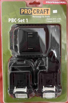 Haбоp Procraft аккумулятор 20В 2АЧ (2 шт) + 1 зарядний PBC-Set 1 Universal 030265 фото