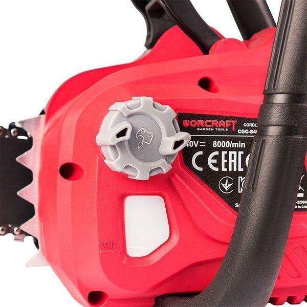 Акумуляторна безщіткова пила ланцюгова WORCRAFT CGC-S40LiBA 13180 фото Акумуляторна безщіткова пила ланцюгова WORCRAFT CGC-S40LiBA 13180 фото