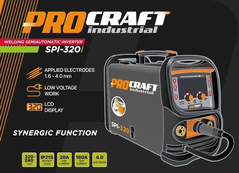 Инверторный сварочный полуавтомат PROCRAFT Industrial SPI-320 (2026) 073205 фото
