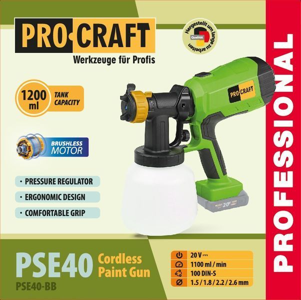 Пистолет-краскопульт акум Procraft PSE40 (без АКБ и зар. усл.) 030406 фото