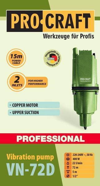 Вибрационный насос Procraft VN-72D UNIVERSAL 000072 фото