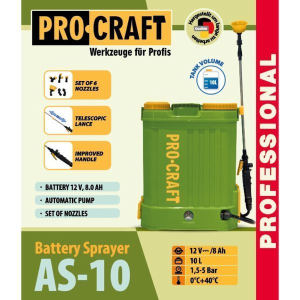 Опрыскиватель аккумуляторный PRO-CRAFT AS10 (с АКБ) 000010 фото