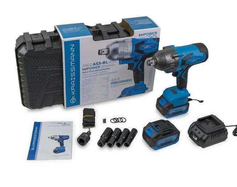 Гайковерт ударный KRAISSMANN 2402 ASS-BL 20/2 MP (в кейсе, 1400 Нм) 0207034 фото Гайковерт ударный KRAISSMANN 2402 ASS-BL 20/2 MP (в кейсе, 1400 Нм) 0207034 фото